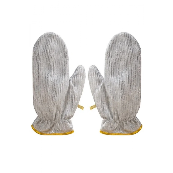 2li Telli Bulaşık Eldiveni Su Geçirmez Kir Sökücü Tava Tencere Ovma Mutfak Banyo Temizlik Eldiveni