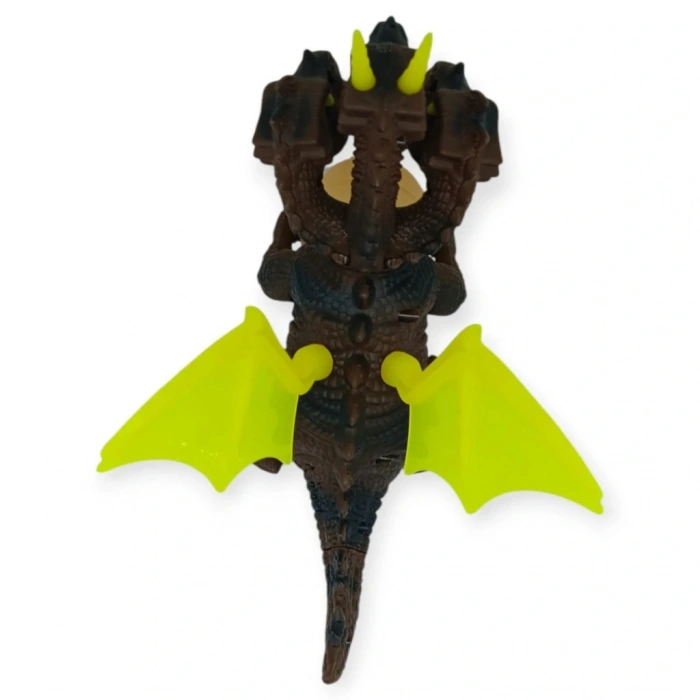 3 Başlı Mitolojik Ejderha - Pilli Yerde Gezen Sesli Figür