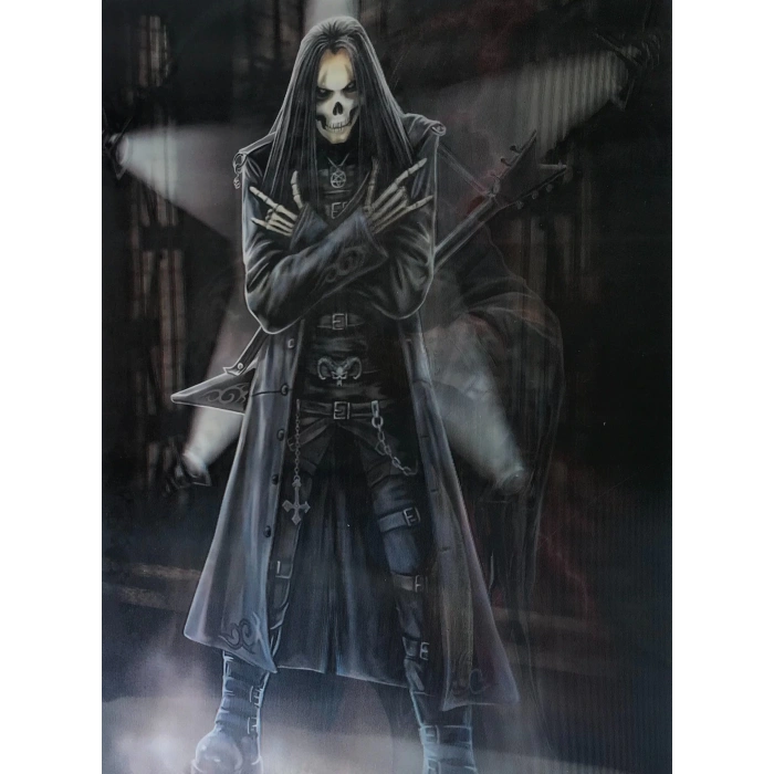 3 Boyutlu  3 Farklı  Değişenli Kuru Kafa Tablosu 30x40 cm