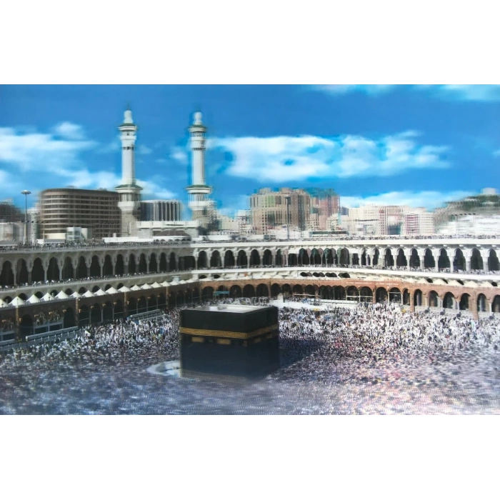 3 Boyutlu   Ekstra Çözünürlüğe Sahip Kabe Resmi Mekke Tablosu 40x60 cm