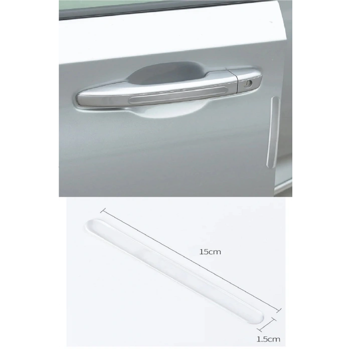 8 Adet Araba Ayna Kapı Kolu Çamurluk İçin Darbe Koruyucu Şeffaf Şerit Bant Çarpışma Koruyucu
