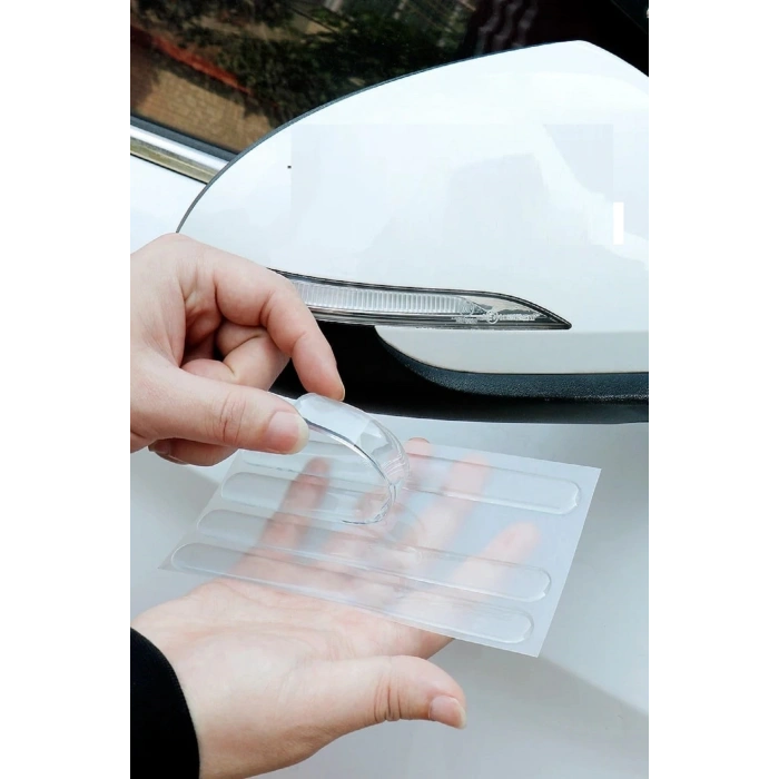 8 Adet Araba Ayna Kapı Kolu Çamurluk İçin Darbe Koruyucu Şeffaf Şerit Bant Çarpışma Koruyucu