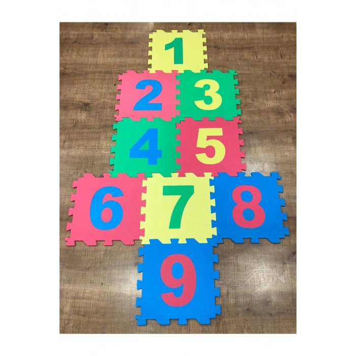 9 Parça Çocuk Oyun Karosu Eva Puzzle Yer Matı Sayılar Eğitici Oyun Halısı