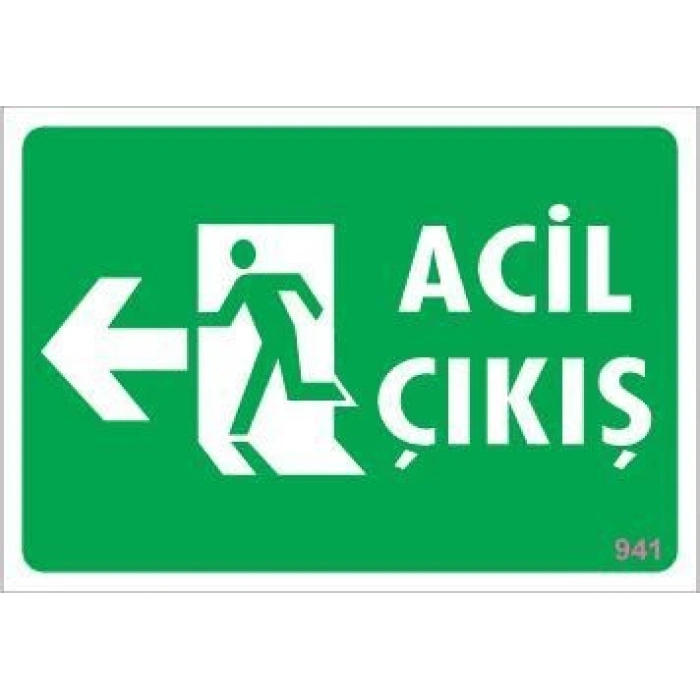 Acil Çıkış Uyarı Levhası 17,5x25 KOD:941
