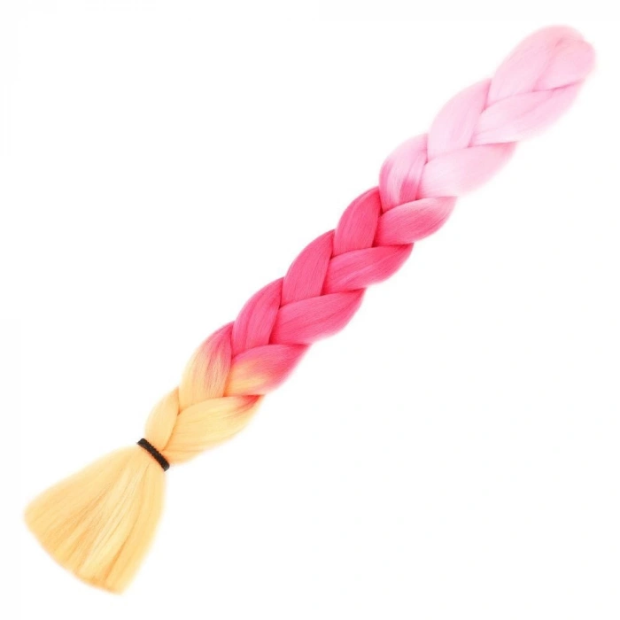 Afrika Örgüsü Ve Rasta İçin Sentetik Ombreli Saç / Açık Pembe / Koyu Pembe / Tcu