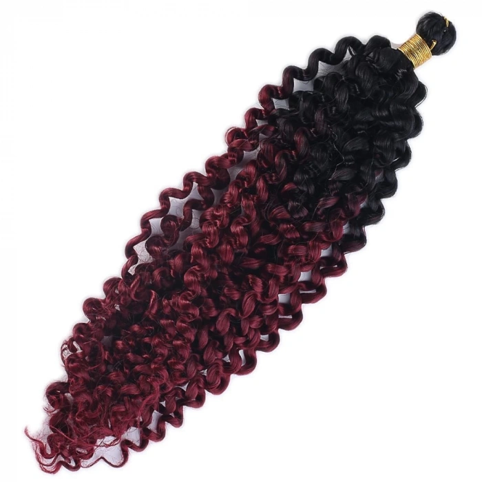 Afro Dalgası Saç / Siyah Kızıl Ombreli