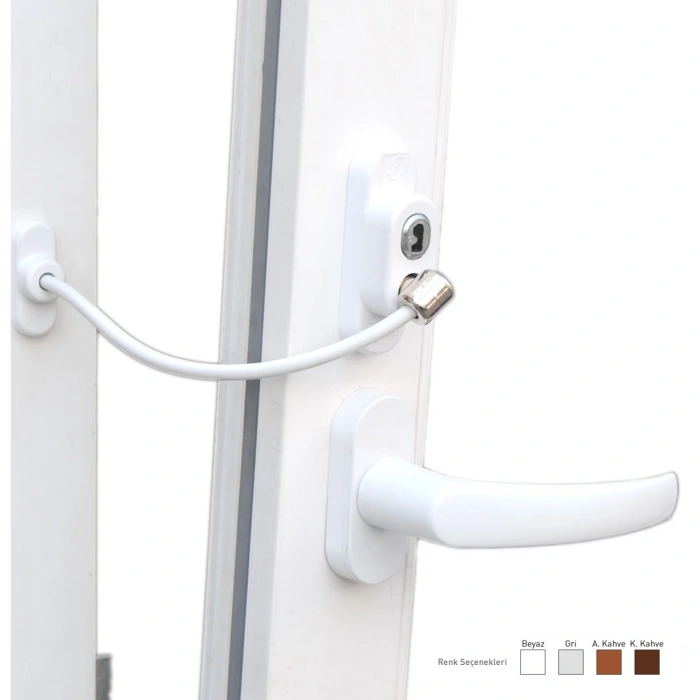 Anahtarlı Halatlı Pvc Kapı Pencere Emniyet Kilidi