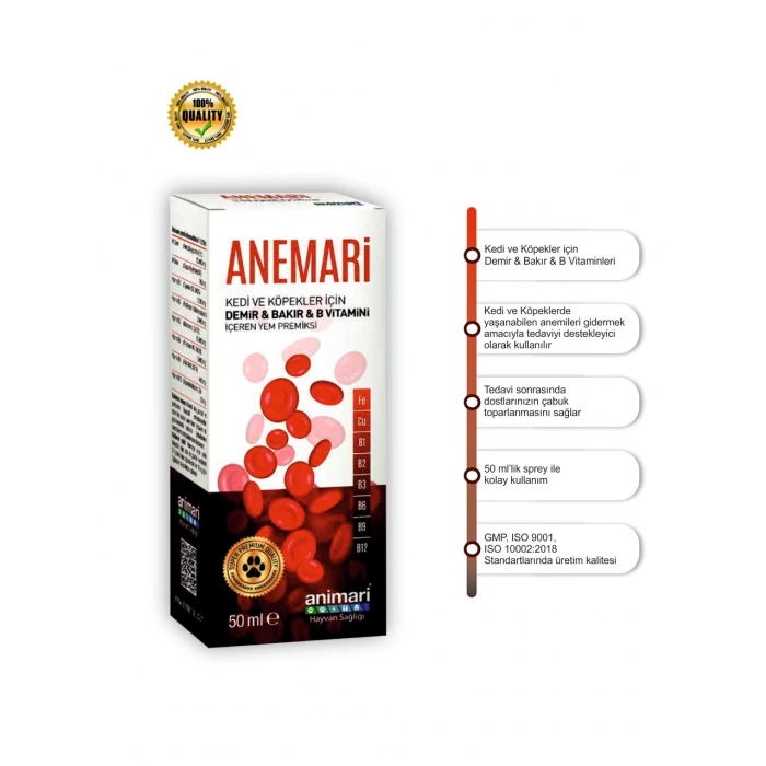 Anemari Demir Bakır B vitamini damlası 50 ml