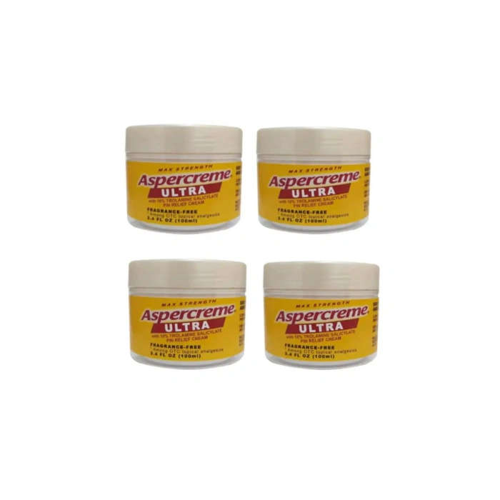 Aspercreme Ultra Sırt, Bel, Kas, Diz, Dirsek, Vücut Ağrı Masaj Kremi 100 ml X 4 Adet