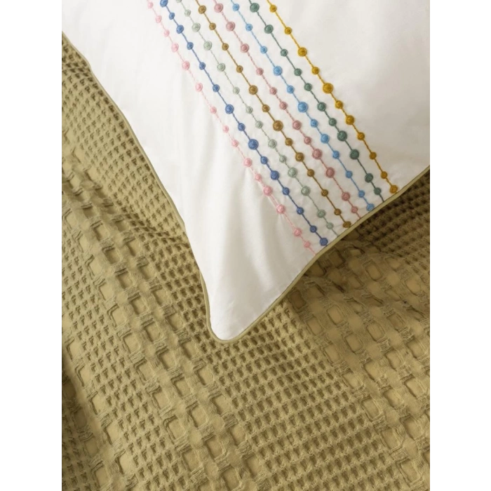 Aura Çift Kişilik Pike Takımı Pebble Hardal