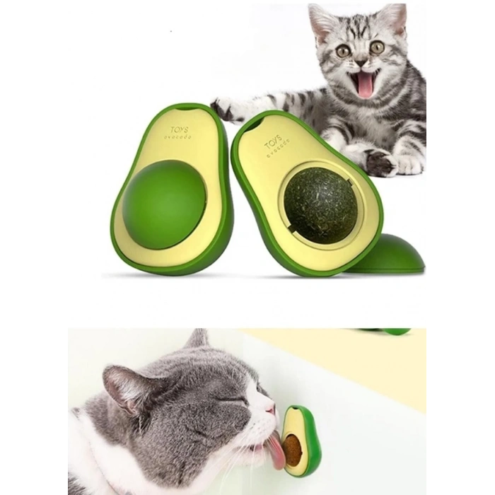 Avokado Şeklinde Catnipli Doğal Kedi Yalama Topu 6 Cm