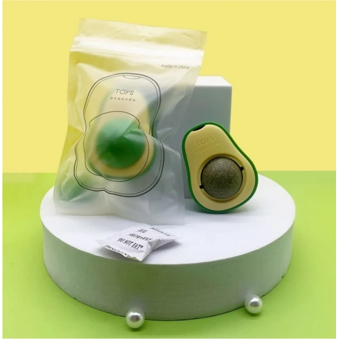 Avokado Şeklinde Catnipli Doğal Kedi Yalama Topu 6 Cm