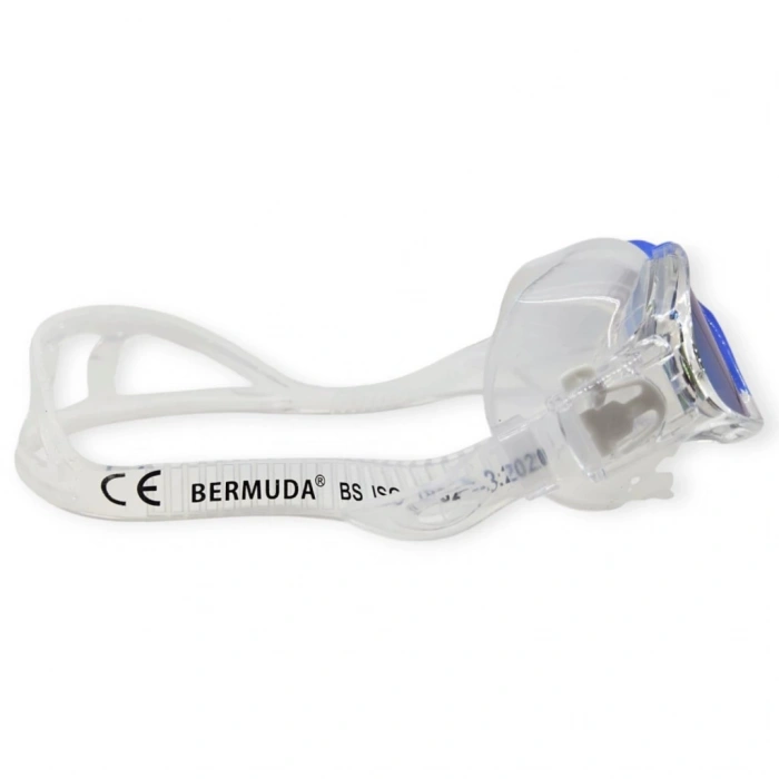 Aynalı Yüzücü Sörf Gözlüğü Kulaklık Hediyeli BEYAZ/MAVİ - 8170-M