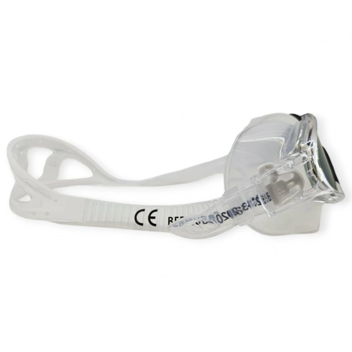 Aynalı Yüzücü Sörf Gözlüğü Kulaklık Hediyeli BEYAZ/SİYAH - 8170-M