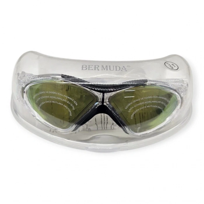 Aynalı Yüzücü Sörf Gözlüğü Kulaklık Hediyeli BEYAZ/SİYAH - 8170-M