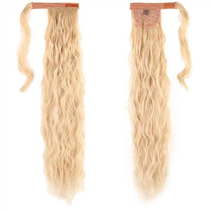 Bağlamalı Kabarık Dalgalı At Kuyruğu / Balköpüğü Beyaz Platin Röfleli