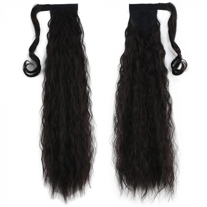 Bağlamalı Kabarık Dalgalı At Kuyruğu / Kahverengi