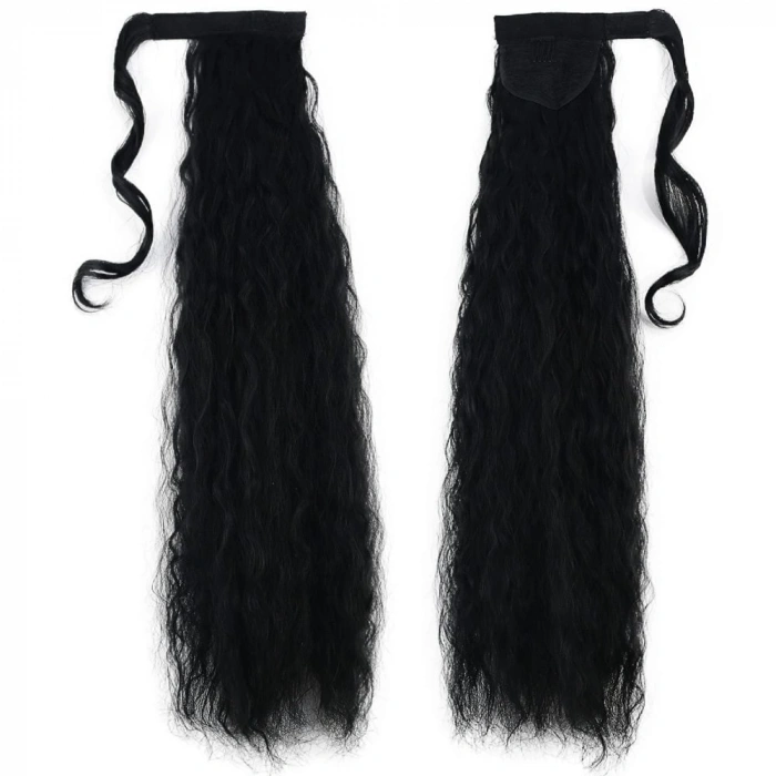 Bağlamalı Kabarık Dalgalı At Kuyruğu / Siyah