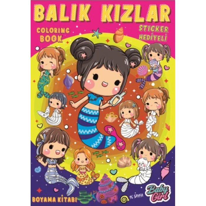 Balık Kızlar Boyama Kitabı Pop