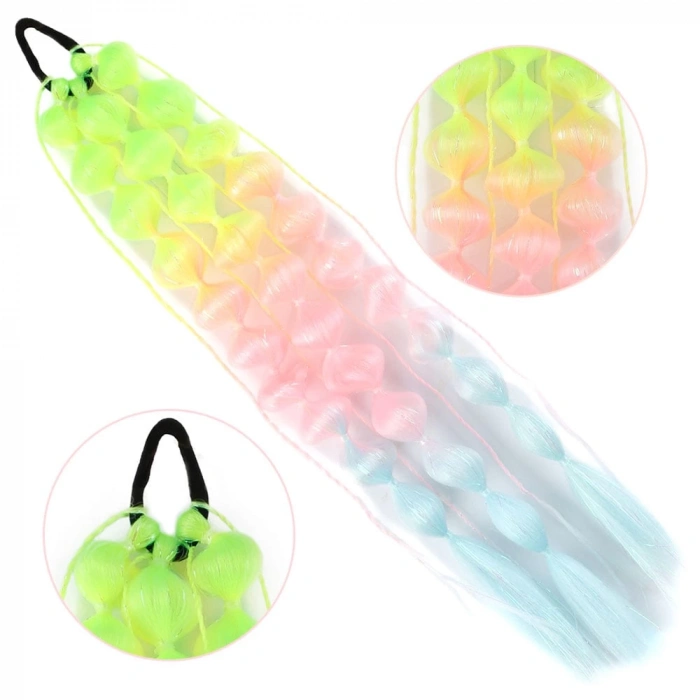 Bn Örgülü Simli Lastikli At Kuyruğu / ACM27