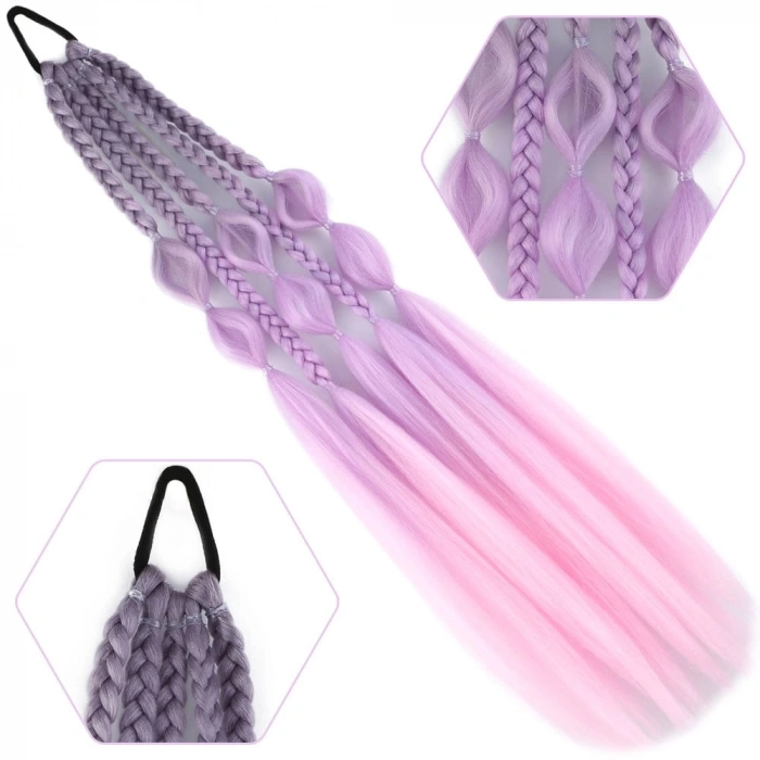 Bn ve Düz Salaş Örgülü Lastikli At Kuyruğu / ACM06