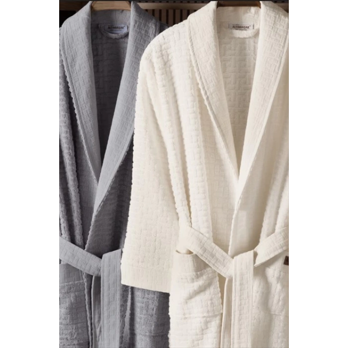 Bambu Bornoz Seti Lisse Coin İvory