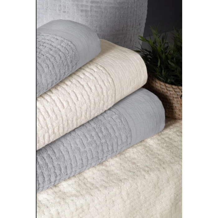 Bambu Bornoz Seti Lisse Coin İvory