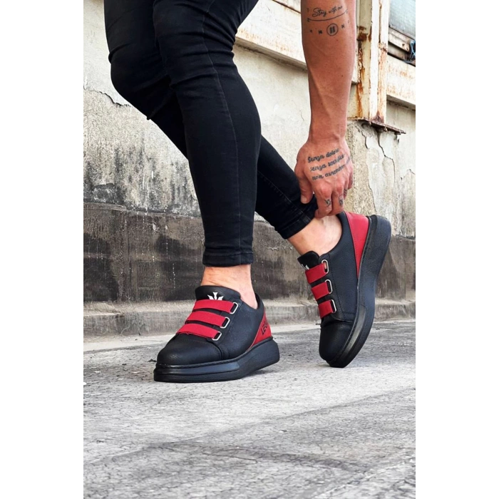 Bant Legend Kömür Kırmızı Kalın Taban Casual Erkek Ayakkabı
