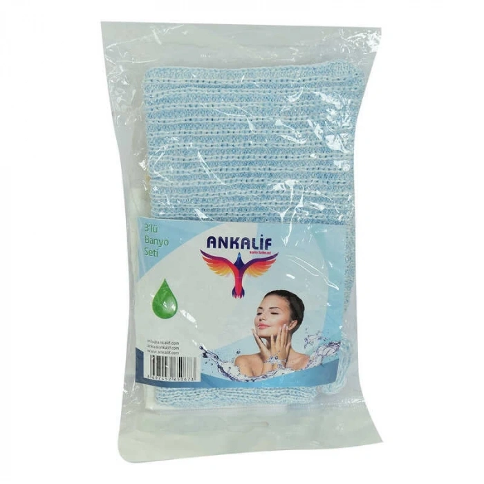 Banyo Lifi + Kese + İpli Topuk Taşı 3 lü Banyo Seti