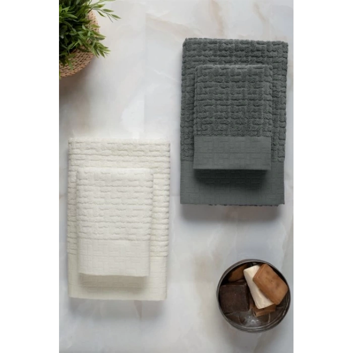 Banyo Seti Antrasit Krem