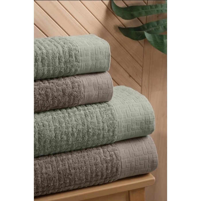 Banyo Seti Koyu Bej Yeşil