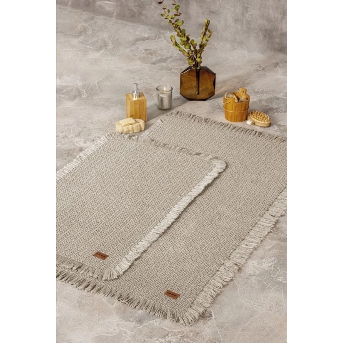 Bath Rug Set Bej 2li 75x125 60x90