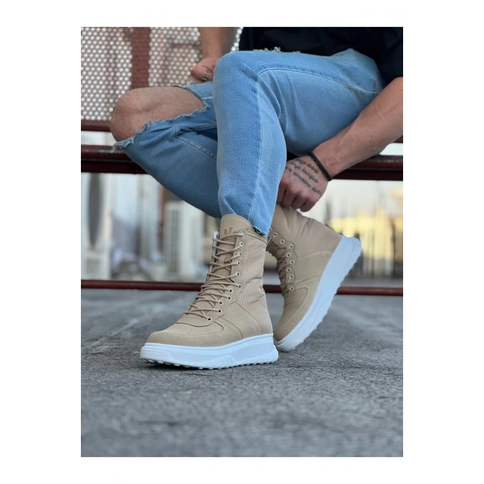 Bej Süet Uzun Bağcıklı  Bot