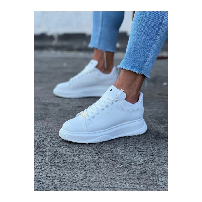 Beyaz Erkek Yüksek Taban Ayakkabı