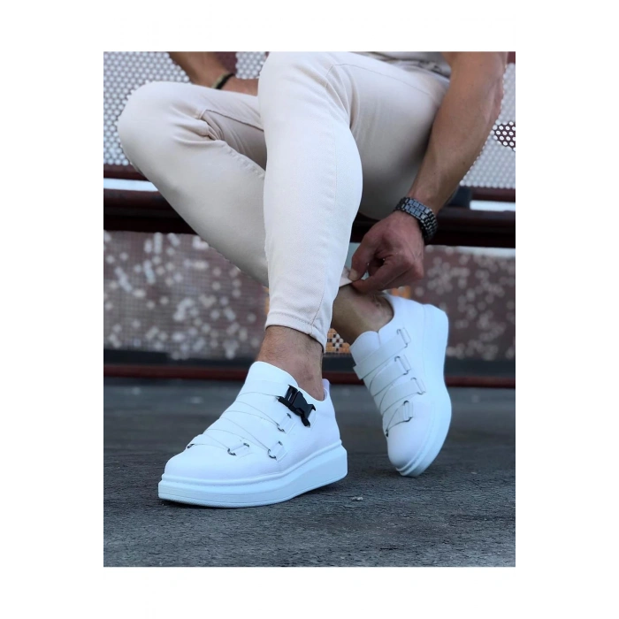 Beyaz Erkek Yüksek Taban  Ayakkabı