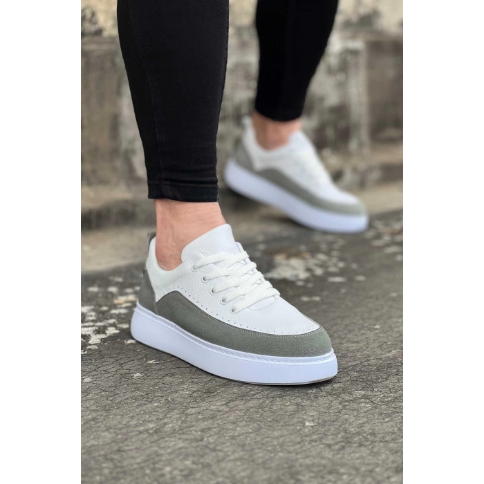 Beyaz Gri Ortopedik Taban Erkek Casual Ayakkabı