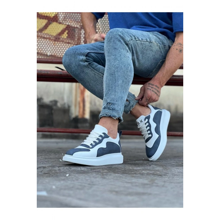 Beyaz Mavi Erkek Casual Ayakkabı