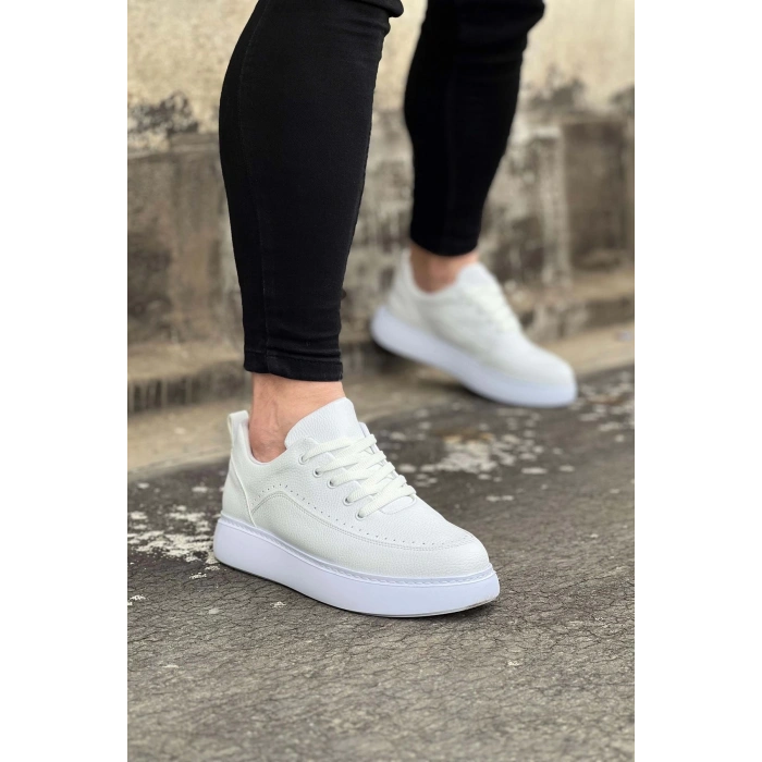 Beyaz Ortopedik Taban Erkek Casual Ayakkabı