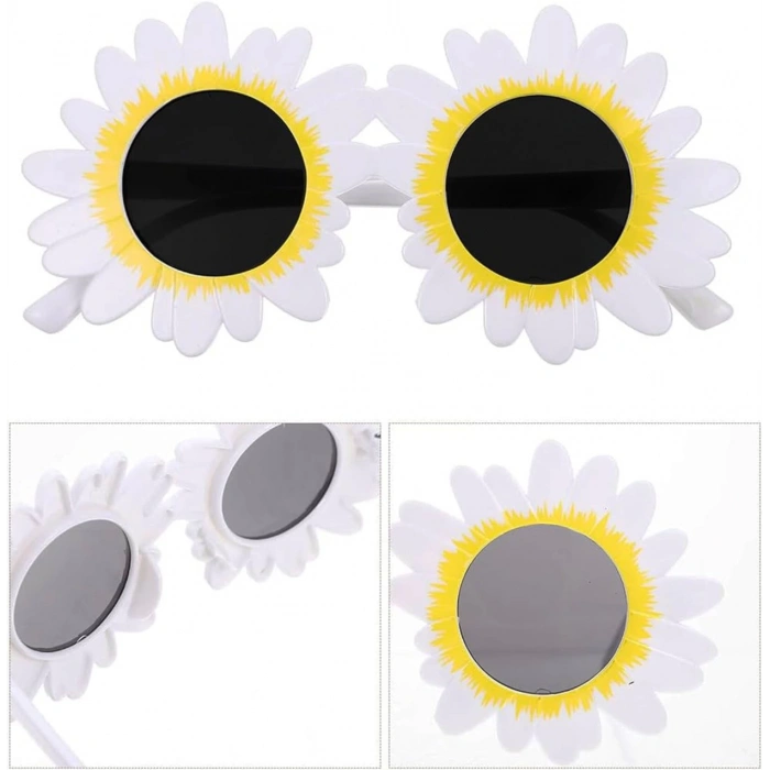 Beyaz Renk  Şekilli Parti Gözlüğü 18x10 cm