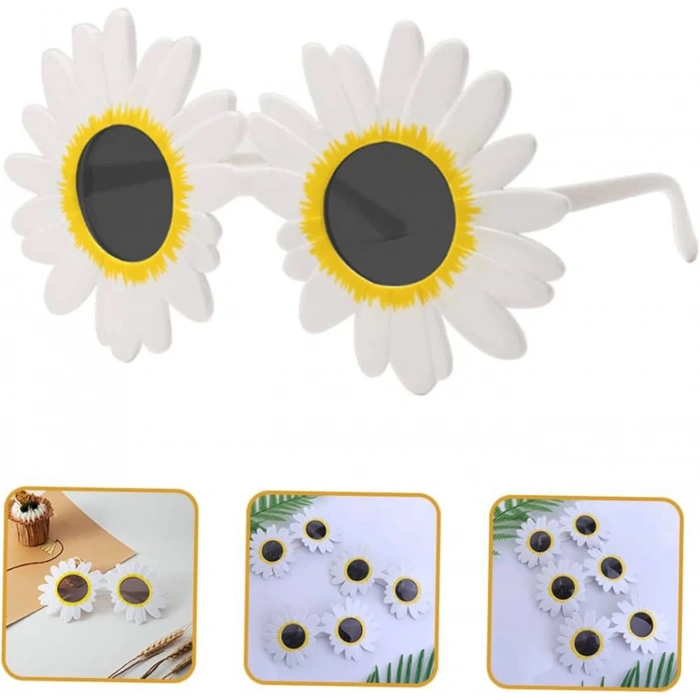 Beyaz Renk  Şekilli Parti Gözlüğü 18x10 cm