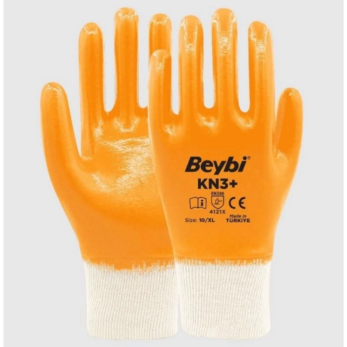Beybi KN3+ No:9 Sarı Tam Nitril Pamuk Eldiven 1 Adet