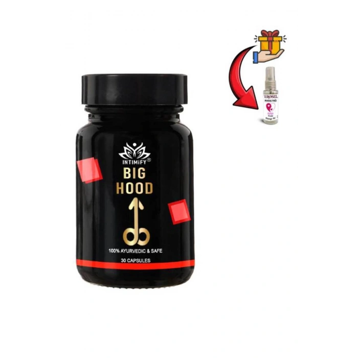 Big Hood Erkekler İçin Özel Bölge lü Takviye 30lı x 1 ad.+Erosel Masaj Yağı