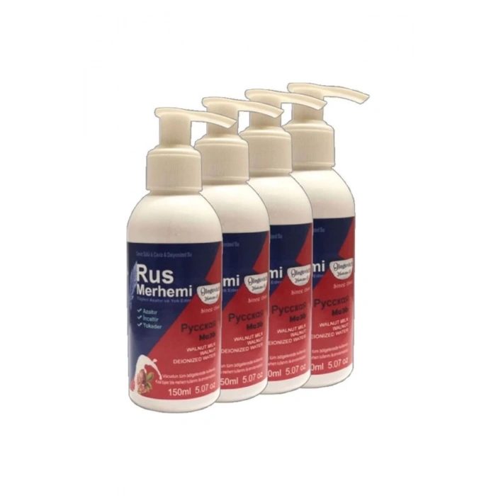 Blue Tüylere Krem 4 Tane x 150 ml Cevizli & Ceviz Sütlü Russ Merhemi