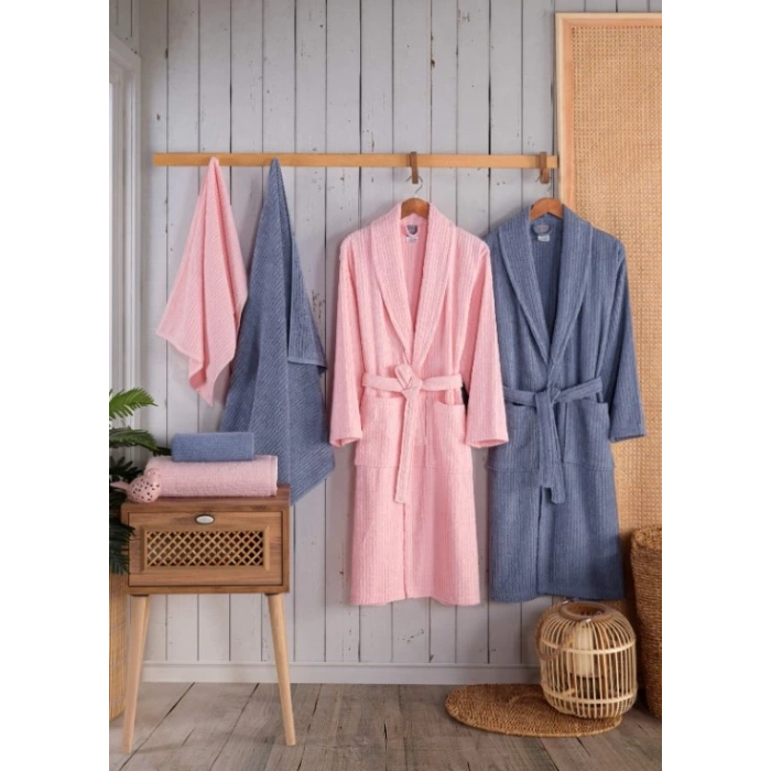 Bornoz Seti Alfa Pembe-Mavi