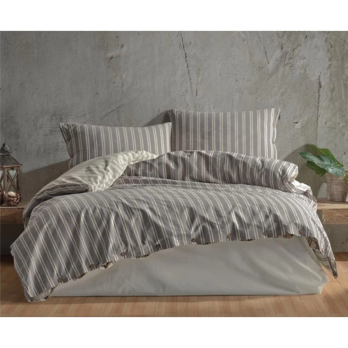 Butik Native Serisi Çift Kişilik Nev Takımı Madras v1 Gri