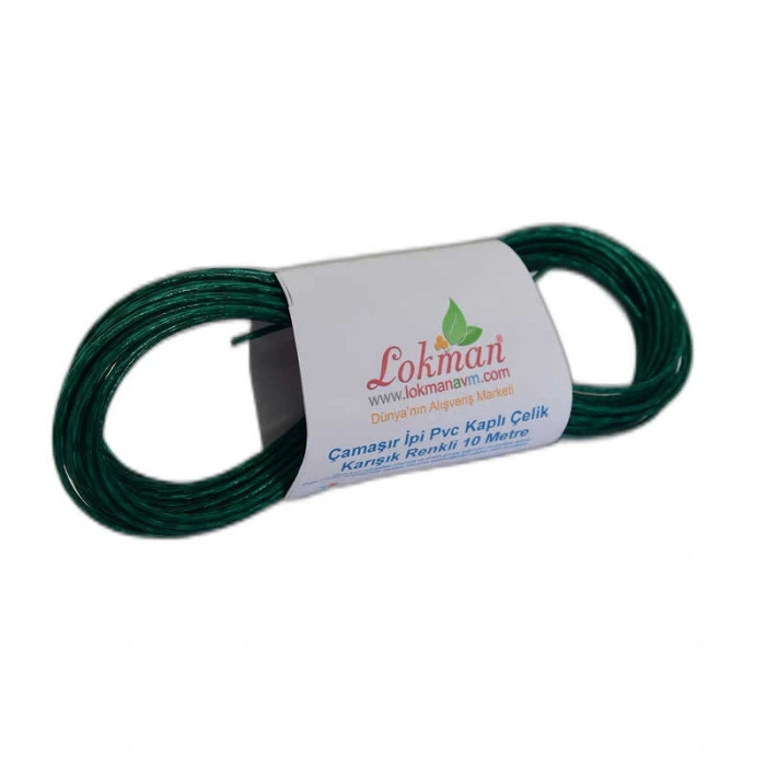 Çamaşır İpi Pvc Kaplı Çelik Karışık Renkli 10 Metre 1 Adet