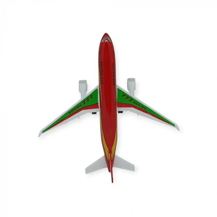 Çek Bırak Sesli Işıklı Metal Uçak - 180 - Kırmızı