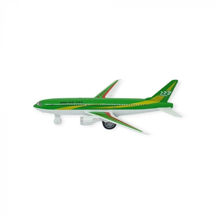 Çek Bırak Sesli Işıklı Metal Uçak - 180 - Yeşil