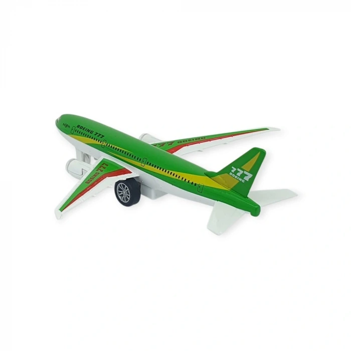 Çek Bırak Sesli Işıklı Metal Uçak - 180 - Yeşil