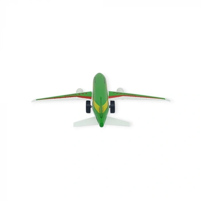 Çek Bırak Sesli Işıklı Metal Uçak - 180 - Yeşil